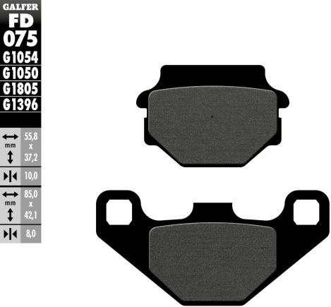 Galfer FD298G1054 Semi-Metallic/Organic Brake Pad 