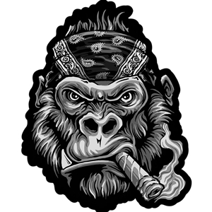 Lethal Threat Bandanna Gorilla Embroidered Patch